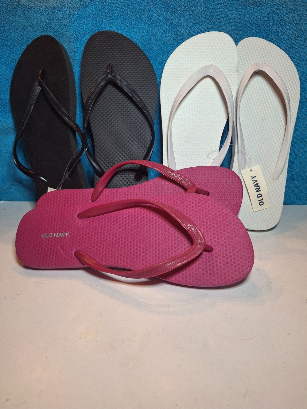 NWT! 3 Pair Old Navy Flip Flops, Size 9